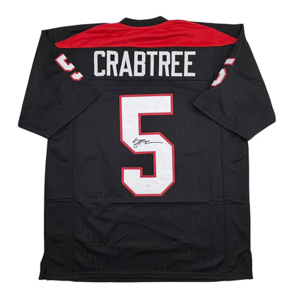 Autographed/Signed Michael Crabtree Texas Tech Black College Football Jersey JSA COA