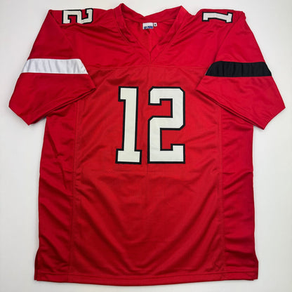 Autographed/Signed Tyler Shough Texas Tech Red College Football Jersey JSA COA