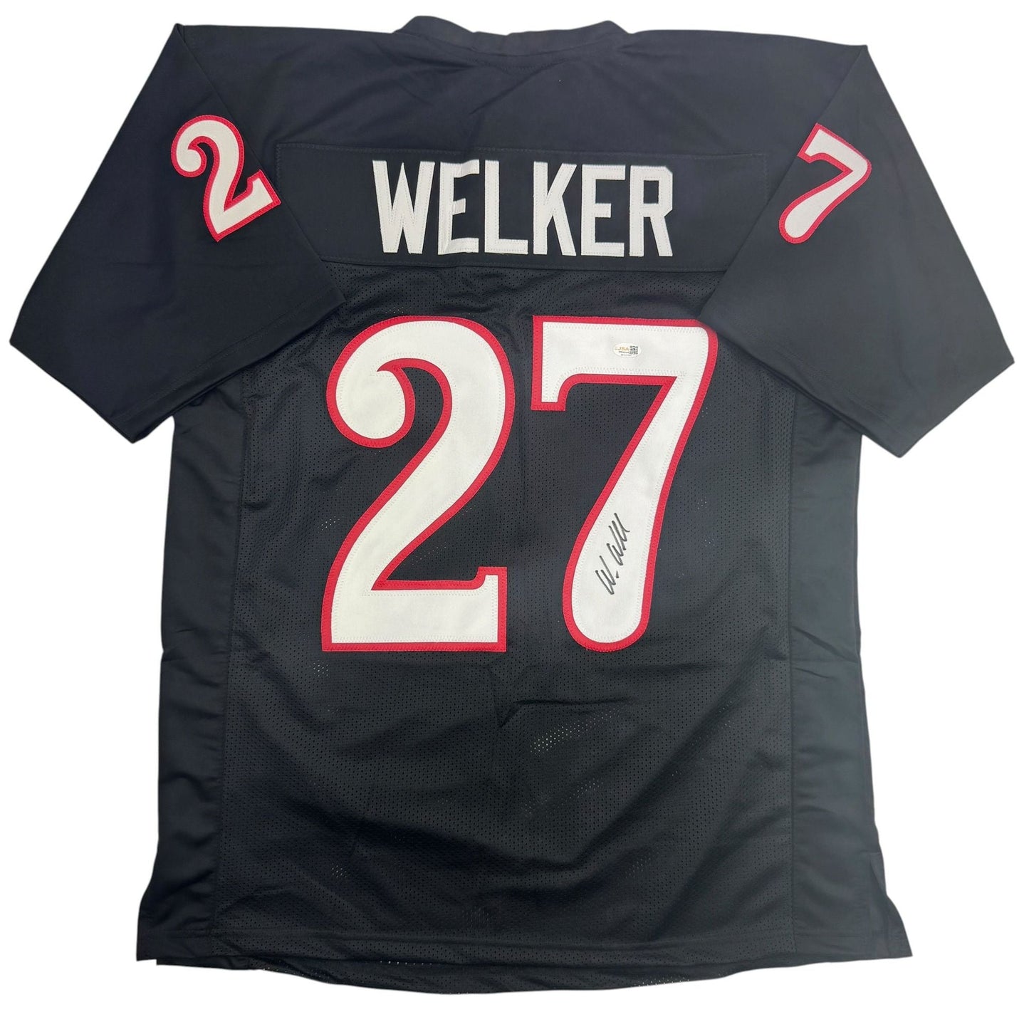 Autographed/Signed Wes Welker Texas Tech Black College Football Jersey JSA COA