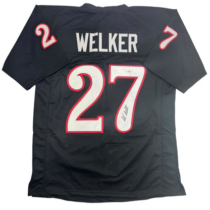 Autographed/Signed Wes Welker Texas Tech Black College Football Jersey JSA COA