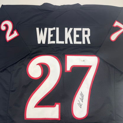 Autographed/Signed Wes Welker Texas Tech Black College Football Jersey JSA COA