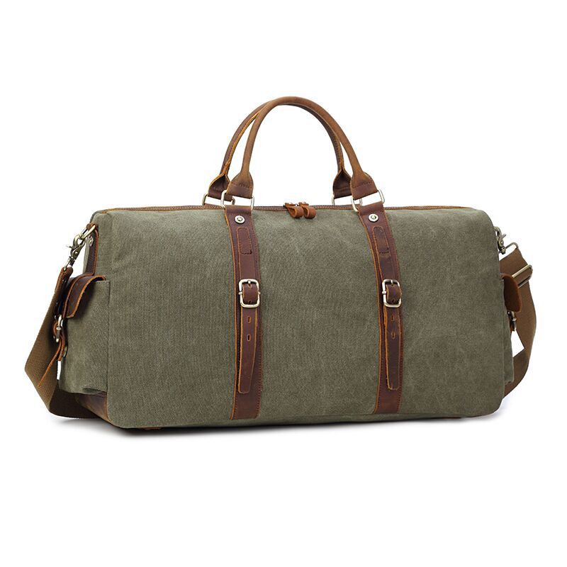 Retro Travel Shoulder Bag – Large Capacity Polyester & Canvas Weekender Bag with Multi‑Pocket Storage