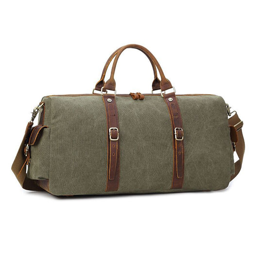 Retro Travel Shoulder Bag – Large Capacity Polyester & Canvas Weekender Bag with Multi‑Pocket Storage