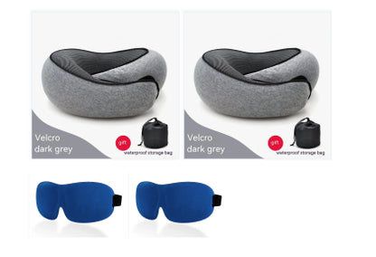 Travel U-shaped Memory Cotton Neck Pillow With Sleep Mask - Durable & Plush