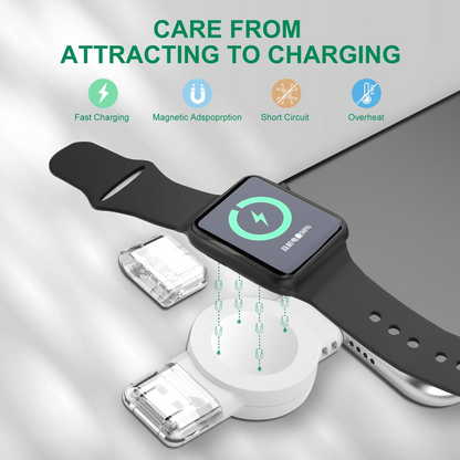 Portable Magnetic Wireless Smart Watch Charger – Cordless Travel Charger Compatible with Apple iWatch (1 Pack)