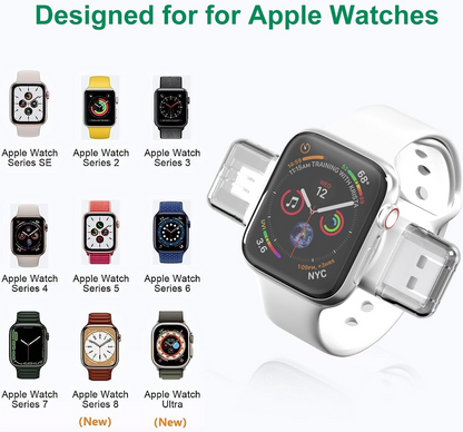 Portable Magnetic Wireless Smart Watch Charger – Cordless Travel Charger Compatible with Apple iWatch (1 Pack)