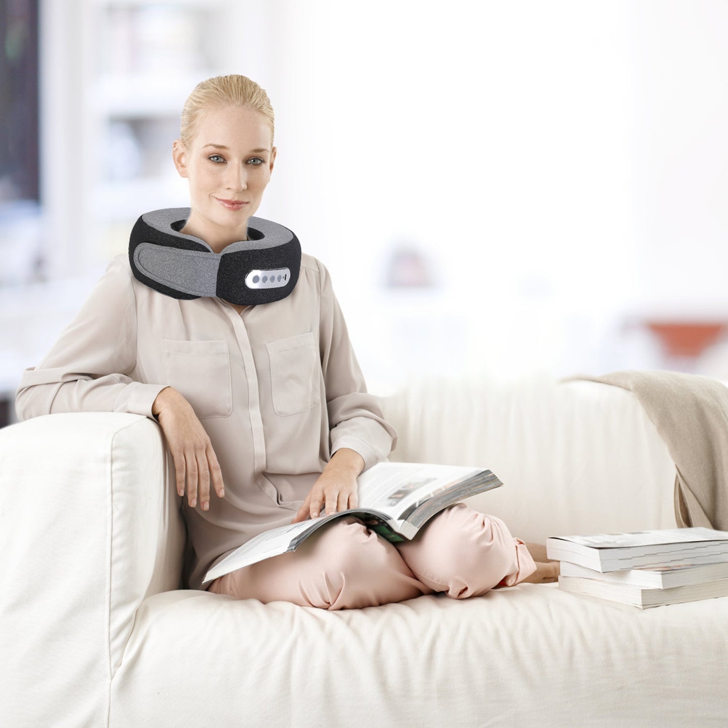 2 In 1 Neck Massager Pillow With Heat Electric Memory Foam Travel Pillow Shiatsu Neck Massager With 3 Speeds Timer For Home Office Travel