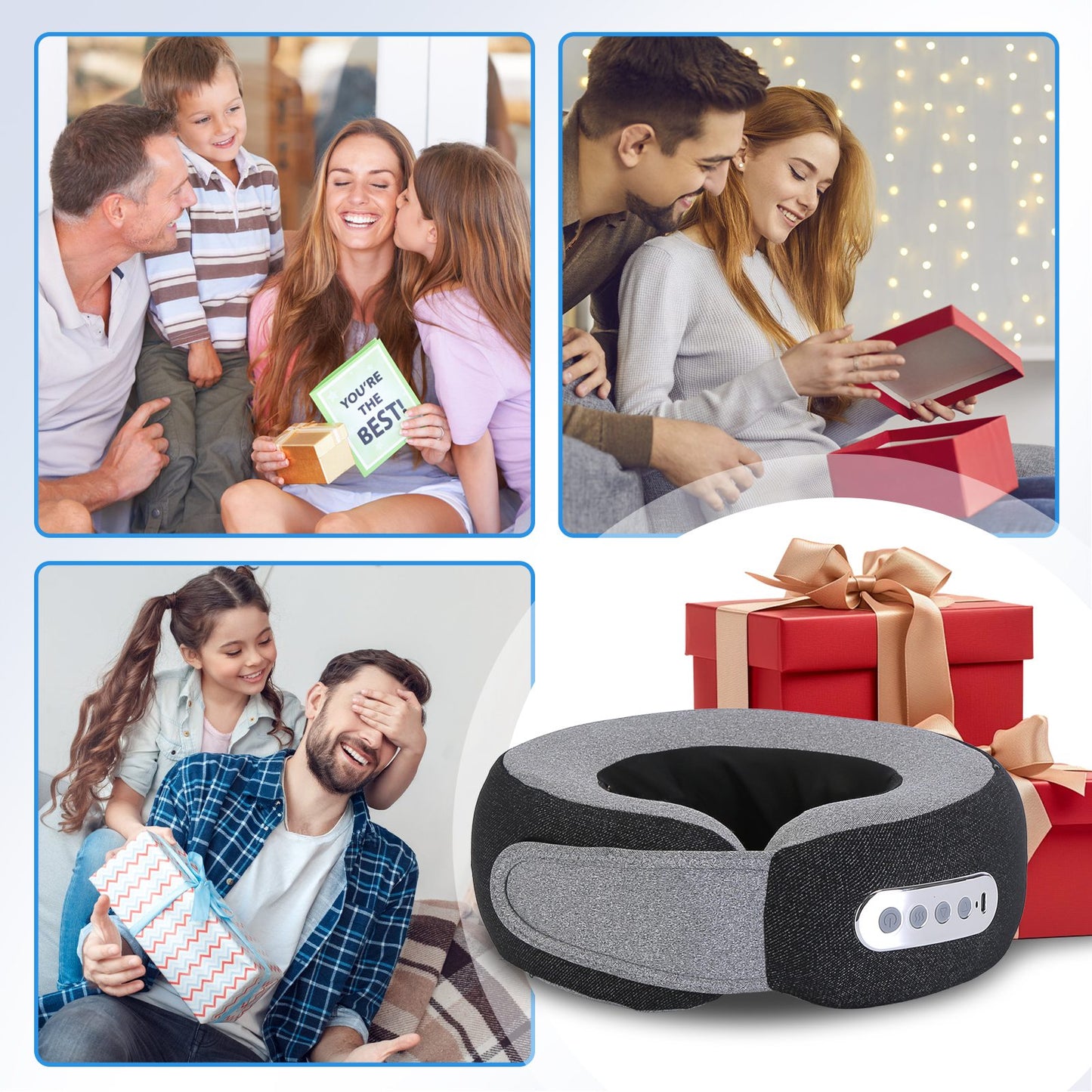 2 In 1 Neck Massager Pillow With Heat Electric Memory Foam Travel Pillow Shiatsu Neck Massager With 3 Speeds Timer For Home Office Travel