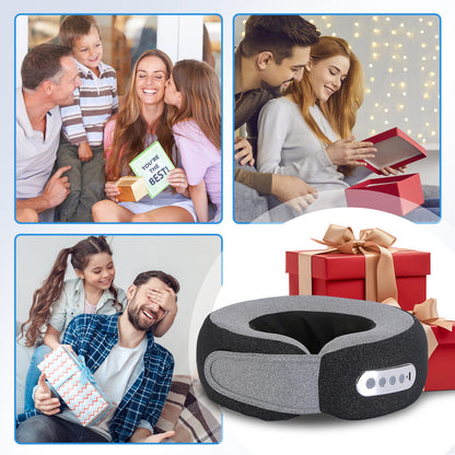 2 In 1 Neck Massager Pillow With Heat Electric Memory Foam Travel Pillow Shiatsu Neck Massager With 3 Speeds Timer For Home Office Travel