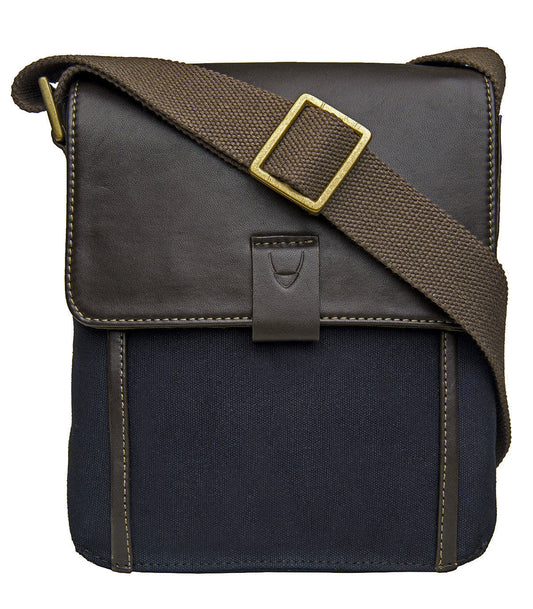 Aiden Genuine Leather and Canvas Mini Crossbody Men/Women Messenger/Travel Bag