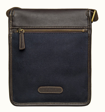 Aiden Genuine Leather and Canvas Mini Crossbody Men/Women Messenger/Travel Bag