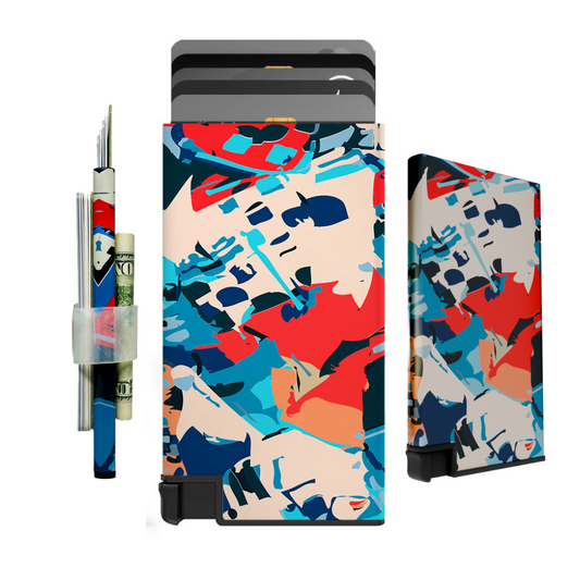 Ultra Slim Wallet RFID Blocking Premium Aluminum Card Holder W/Trigger to Slide Up Cards