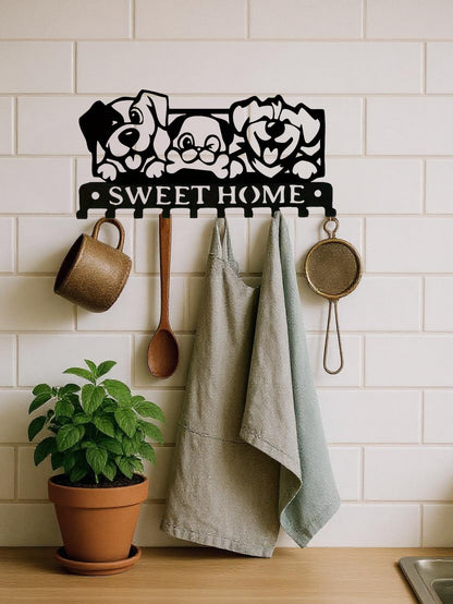 Creative Doggie Design Metal Kitchen Towel Peg - Unique Wall Hook, Personalized Home Gift