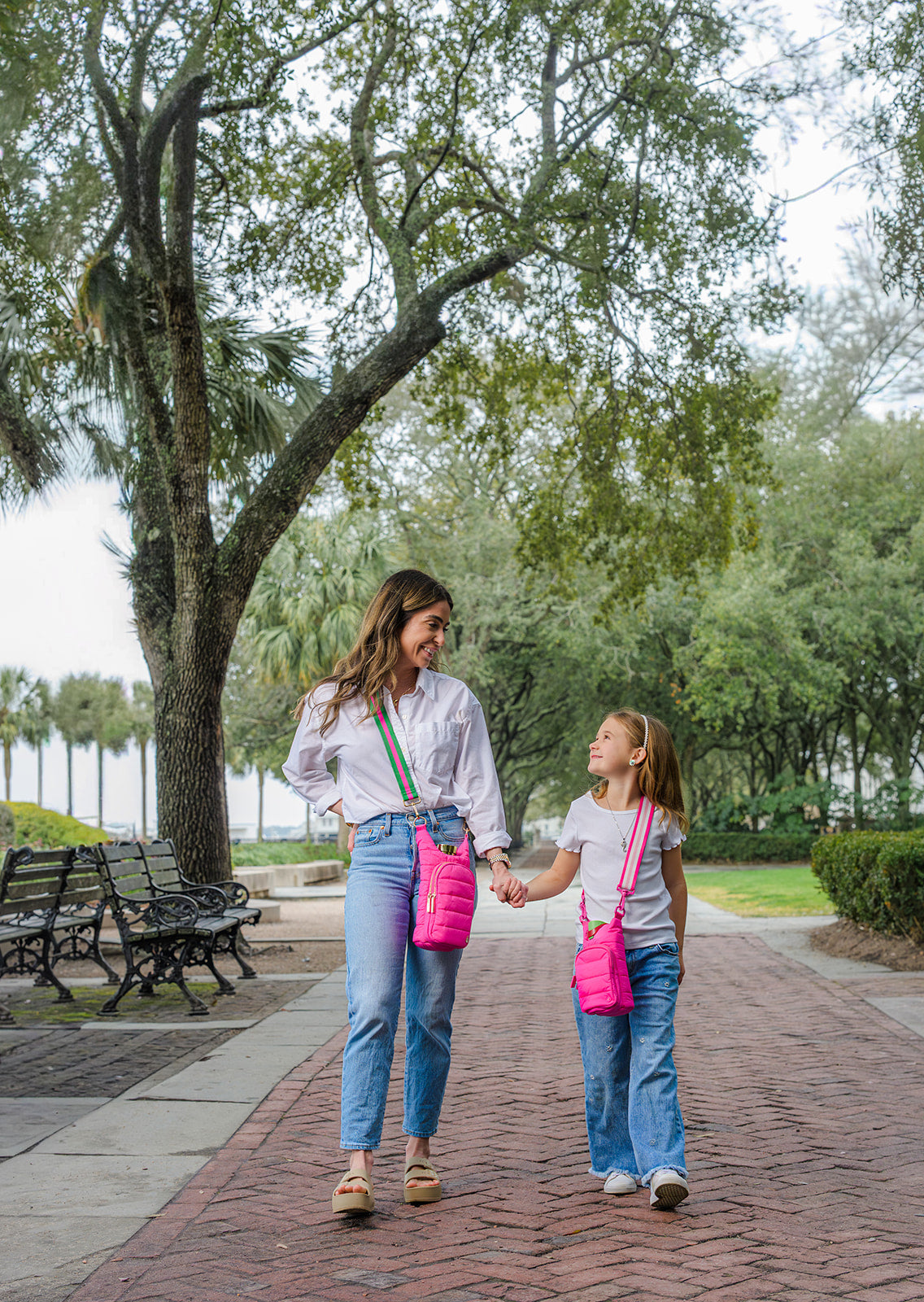 HydroBag® Mini for Kids- Bright Pink- Quilted Crossbody Water Bottle Bag
