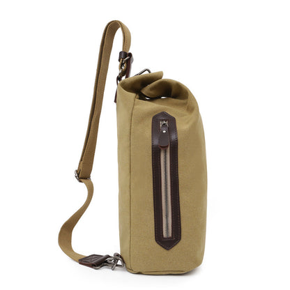 Multifunctional Travel Shoulder Bag – Canvas & PU Leather with Smart Storage Design