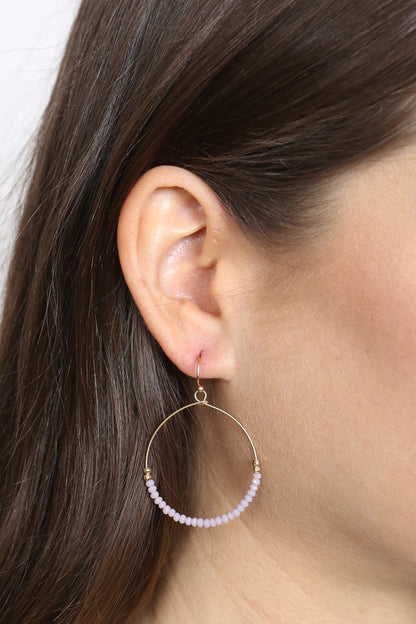 Glass Bead Round Earrings