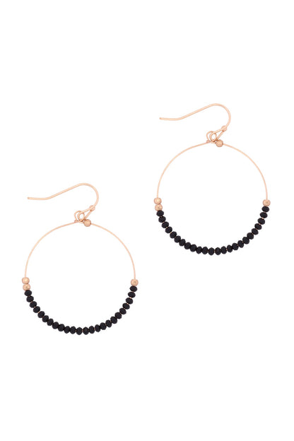 Glass Bead Round Earrings