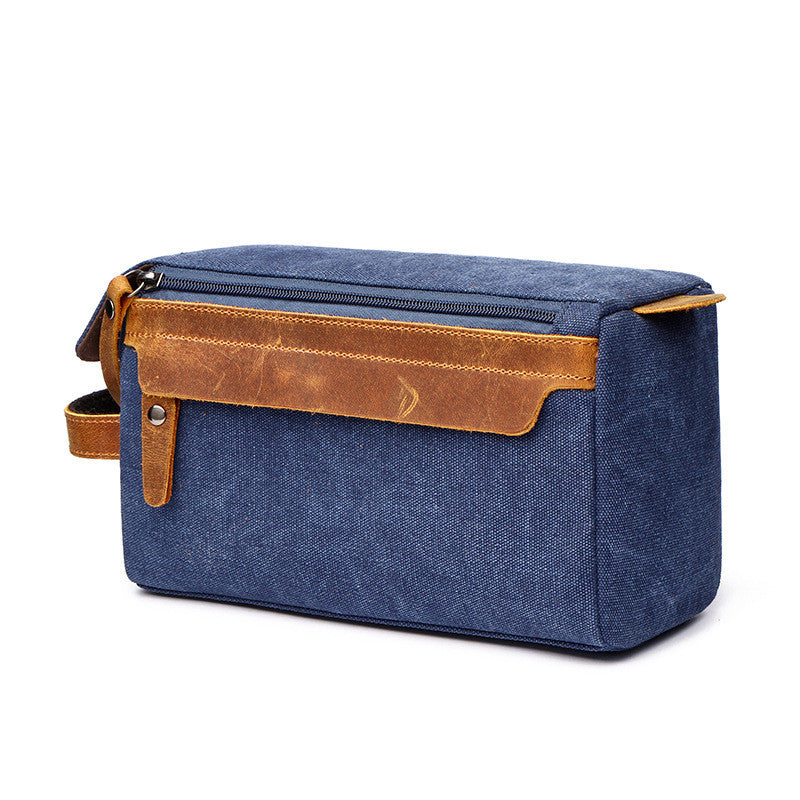 Travel Portable Large‑Capacity Storage Bag – Vintage Canvas Toiletry & Cosmetic Organizer