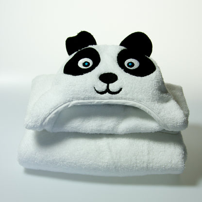 Panda Hooded Cotton Turkish Towel: Little Kid