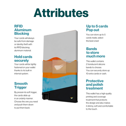 Ultra Slim Wallet RFID Blocking Premium Aluminum Card Holder W/Trigger to Slide Up Cards