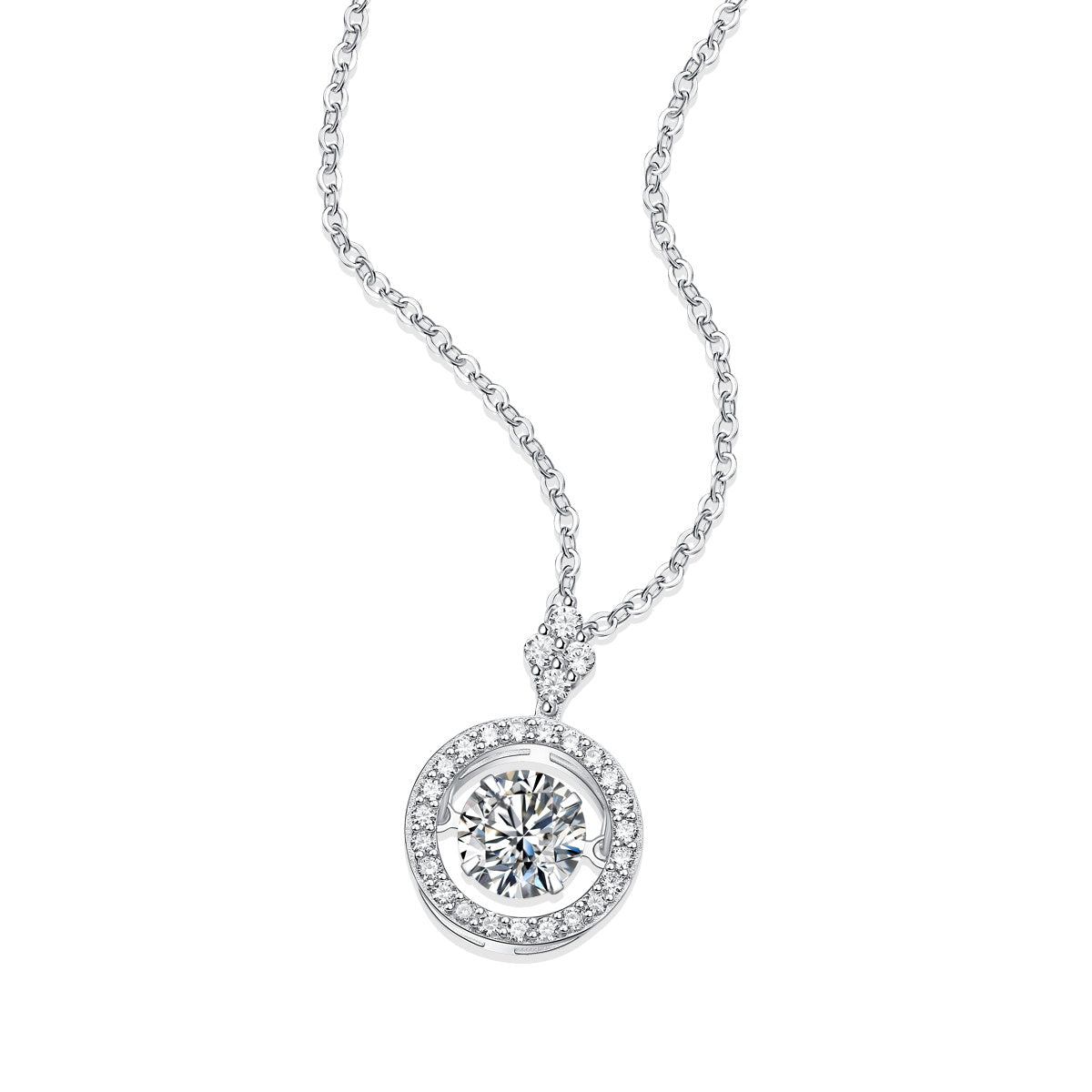 A Fashionable And Trendy Jewelry Necklace Pendant Set With 1-carat Moissanite S925 Sterling Silver And Platinum Plating