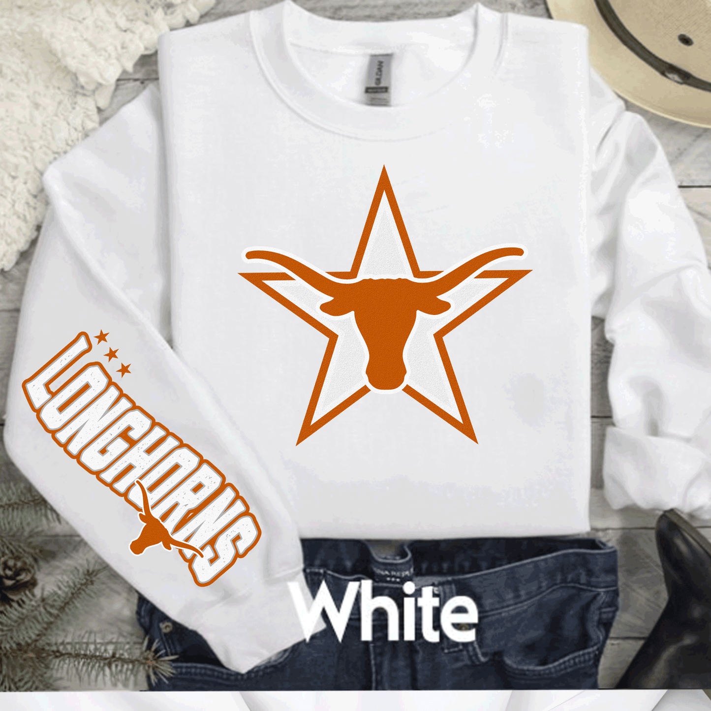 University of Texas Football Shirts, Longhorns Football sweatshirts, SEC Football, College Football, Hook em Horns, Faux Glitter Longhorn