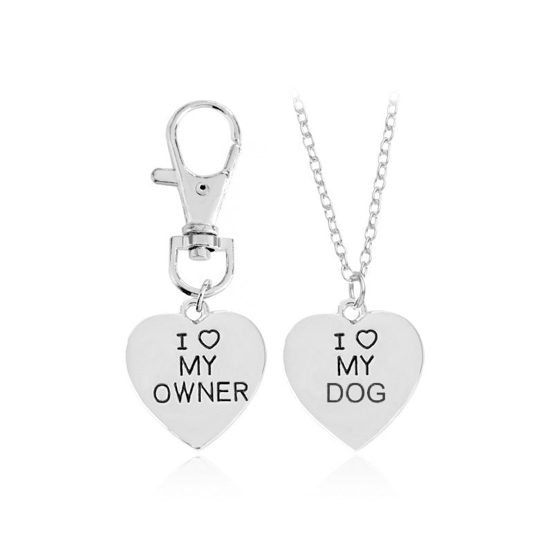 Love My Owner!  Love My Dog Pet Dog Necklace and Key Chain or Pet Tag