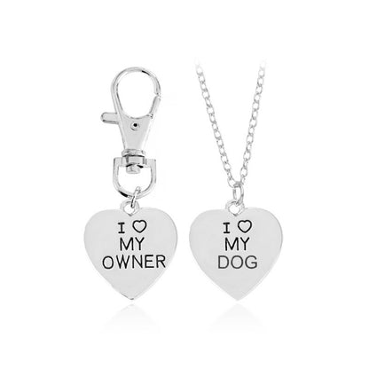 Love My Owner!  Love My Dog Pet Dog Necklace and Key Chain or Pet Tag