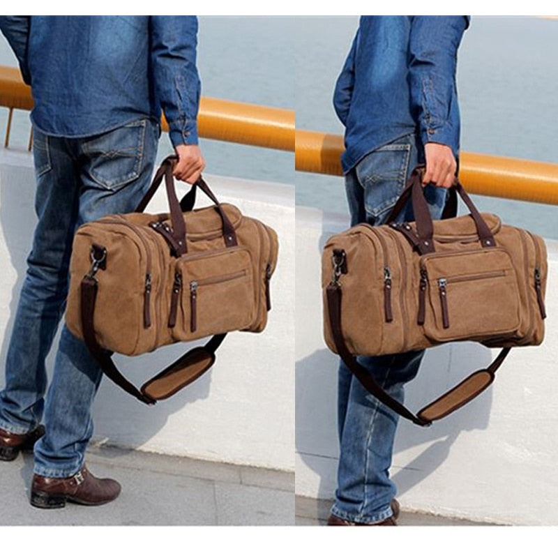 Canvas Travel Bag – Soft‑Handle Waterproof & Breathable Weekender Bag with Cotton Lining