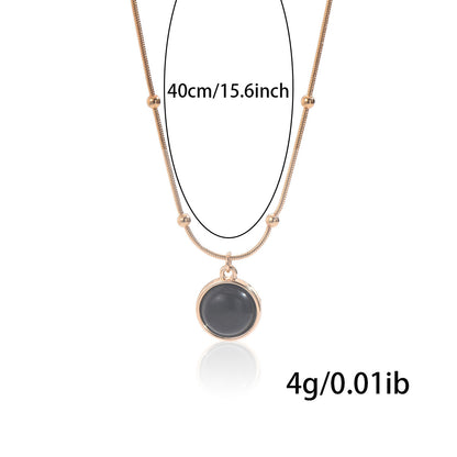 Lxalry 18K Gold-Plated Mood Responsive Necklace   Stainless Steel Modern Minimalist Jewelry With Color Shifting Resin Pendant  Hypoallergenic Skin Safe Gift For Women Wife Mom Stainless Steel Jewelry