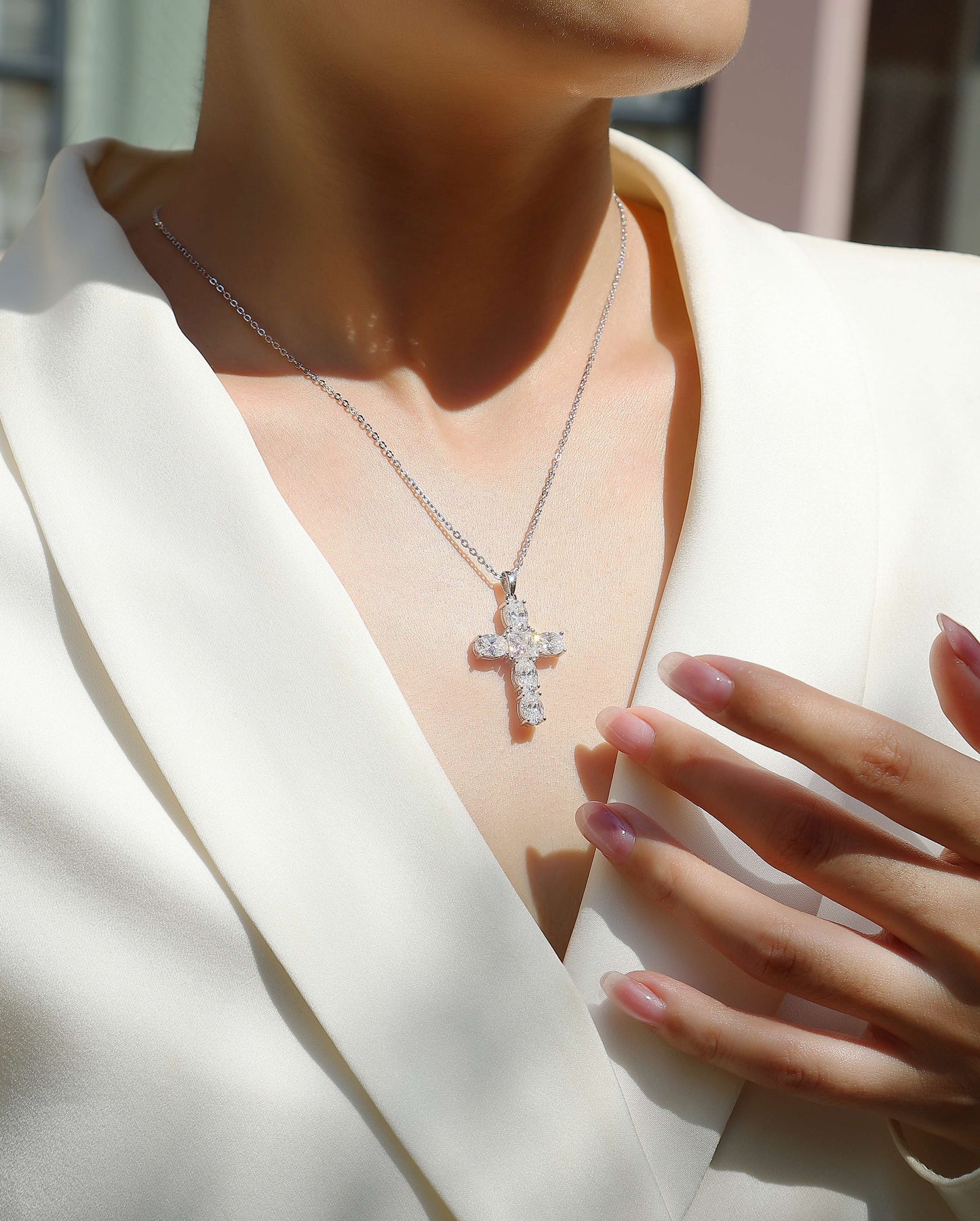 Soul Guidance - Fashionable Jewelry Pendant Set With Moissanite S925 Sterling Silver And Platinum-plated Diamond, Moissanite Silver Jewelry