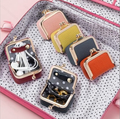 Genuine Leather Coin Purse & Mini Jewelry Case – Vintage Charm, Everyday Function