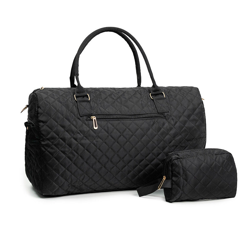 Women’s Quilted Travel Baggage Carousel Wash Bag – Retro Plaid Travel Set