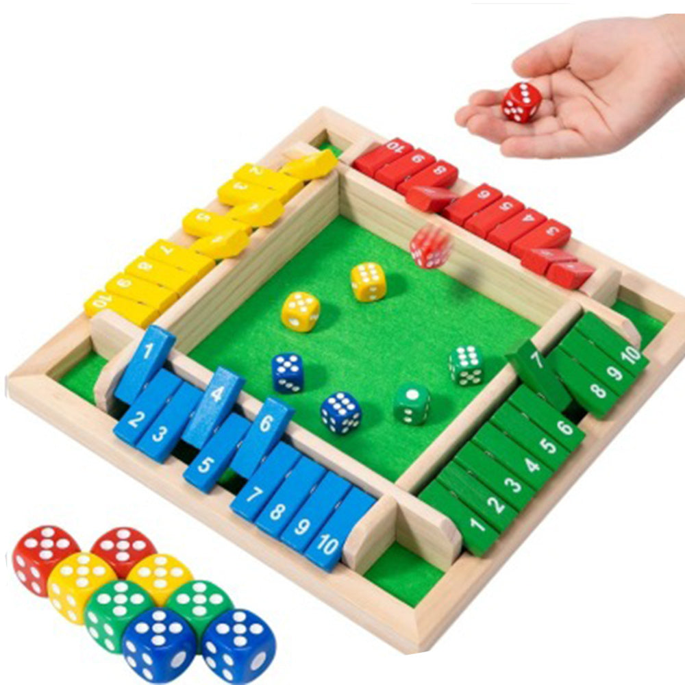 Shut The Box-Wooden Dice Board Game, for 2-6 Players, Improves Mathematical Skills, for Classroom, Home