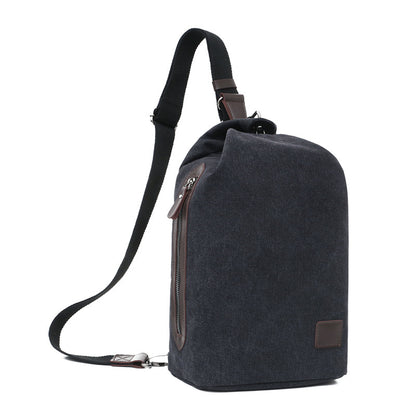 Multifunctional Travel Shoulder Bag – Canvas & PU Leather with Smart Storage Design