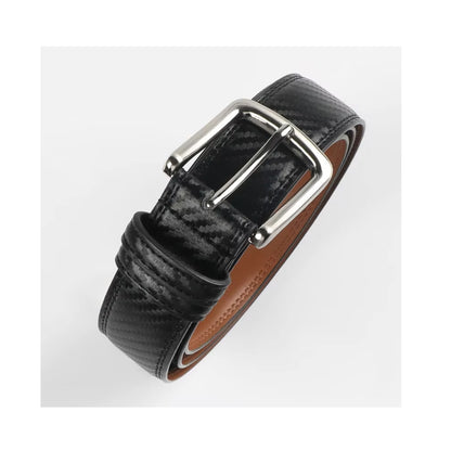 Genuine Leather Business Belt for Men & Boys – Swivel Pin Buckle, Classic Retro Style