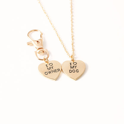 Love My Owner!  Love My Dog Pet Dog Necklace and Key Chain or Pet Tag