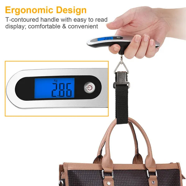 Portable Digital Luggage Scale – 50kg/10g LCD Hanging Weight Scale for Travel, Suitcases & Household Use