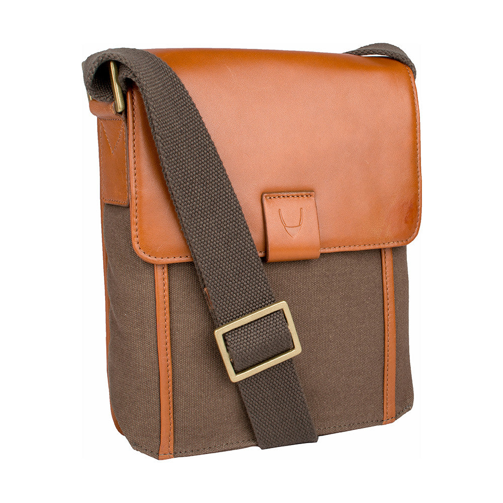Aiden Genuine Leather and Canvas Mini Crossbody Men/Women Messenger/Travel Bag