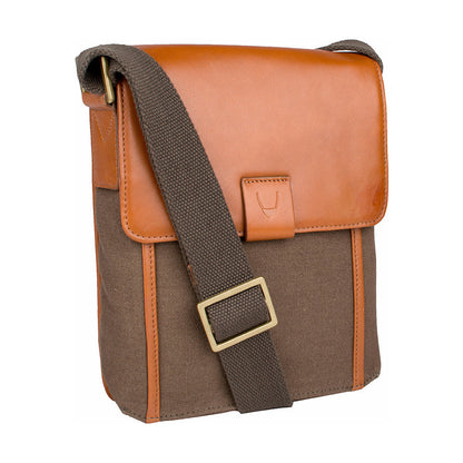 Aiden Genuine Leather and Canvas Mini Crossbody Men/Women Messenger/Travel Bag