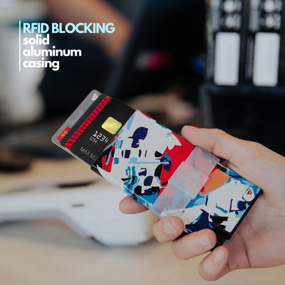 Ultra Slim Wallet RFID Blocking Premium Aluminum Card Holder W/Trigger to Slide Up Cards