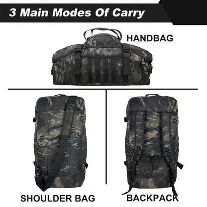 3‑in‑1 Military Tactical Duffle Bag – 85L Large‑Capacity Deployment Backpack, Weekender Travel Gym Bag