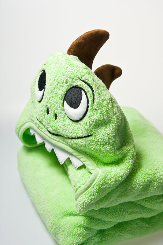 Dino Hooded Cotton Turkish Towel: Little Kid