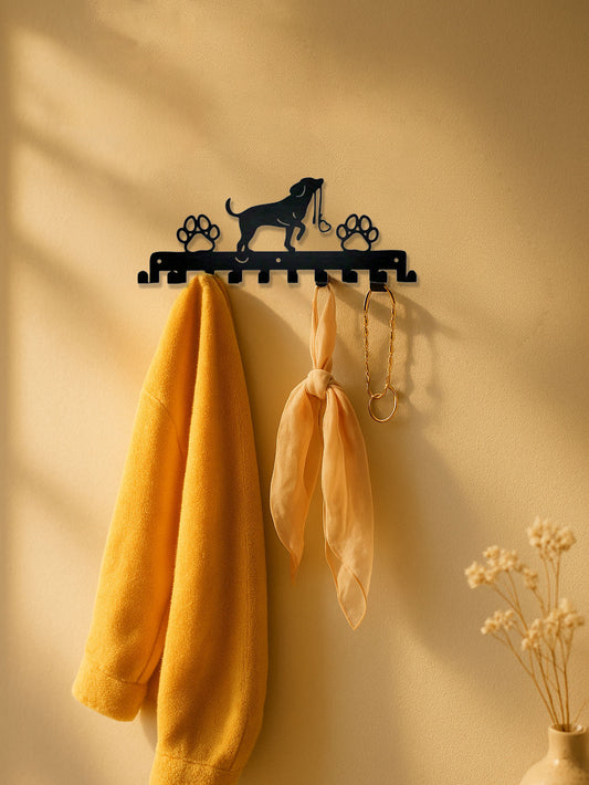1Pc Cute Rustic Wall Rack W Hooks - Space-Saving Storage For Coats, Hats, Towels