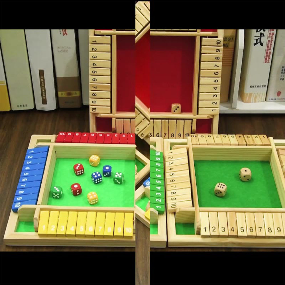 Shut The Box-Wooden Dice Board Game, for 2-6 Players, Improves Mathematical Skills, for Classroom, Home