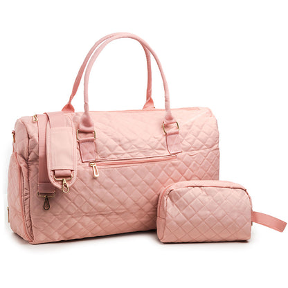 Women’s Quilted Travel Baggage Carousel Wash Bag – Retro Plaid Travel Set