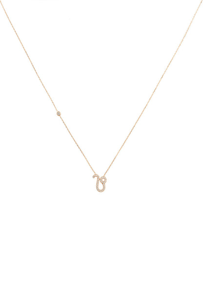 Zodiac Star Sign Pendant Necklace Rose Gold Leo