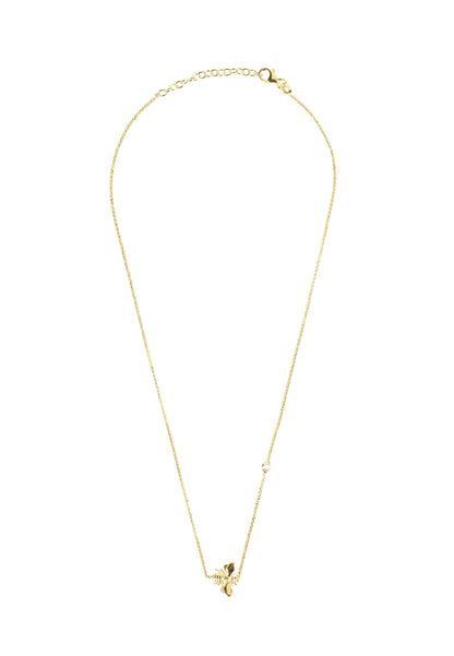 Queen Bee Necklace – Gold & Sparkling Zircon Detail