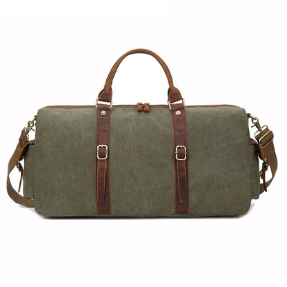 Retro Travel Shoulder Bag – Large Capacity Polyester & Canvas Weekender Bag with Multi‑Pocket Storage