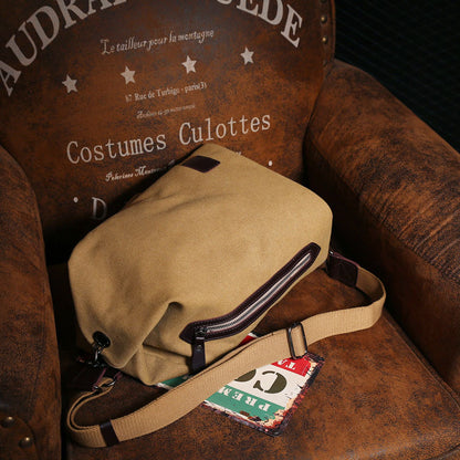 Multifunctional Travel Shoulder Bag – Canvas & PU Leather with Smart Storage Design